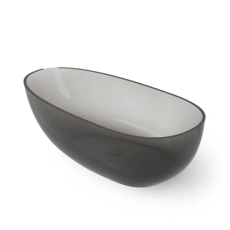 DEA DESIGN Modern Ванна отдельностоящая 160&times;80&times;h54 см, материал: Glasstech прозрачная смола, цвет: Smoky Black R4