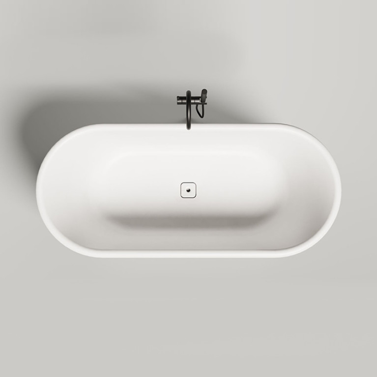 Salini Perla Plus Ванна  170x80x60.5 см в отдельностоящая, интегрир. слив-перелив, донный клапан, сифон, ножки , S-Stone матовый, цвет белый