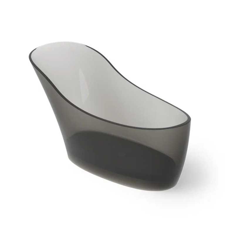 DEA DESIGN Elegant Ванна отдельностоящая 169x75xh88 см, материал: Glasstech прозрачная смола, цвет: Smoky Black R4