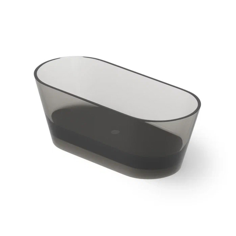 DEA DESIGN Shadow Ванна отдельностоящая 160x70xh58 см, материал: Glasstech прозрачная смола, цвет: Smoky Black R4