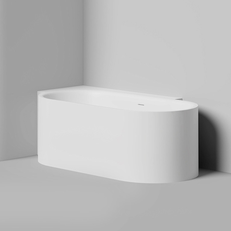 Salini Perla CL Ванна S-Stone 180x90x60см в левый угол, интегрированный слив-перелив, донный клапан, сифон, ножки , цвет белый матовый