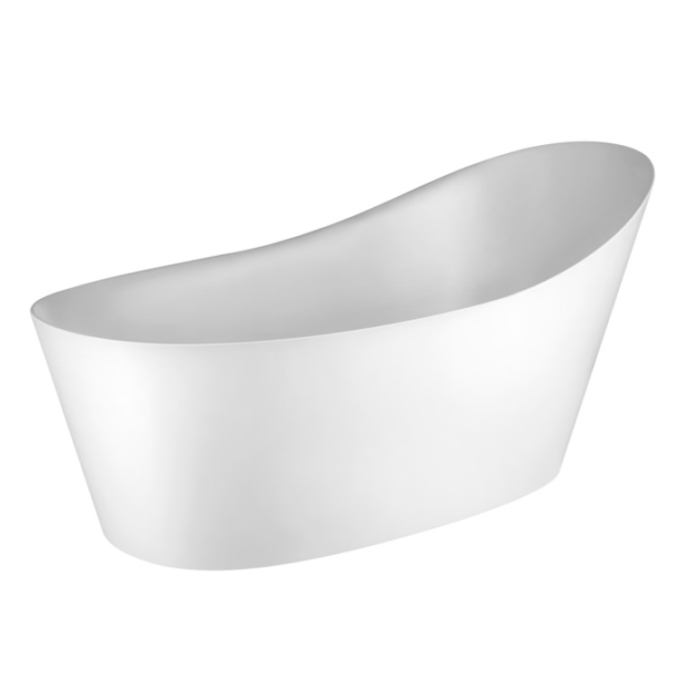 Gessi Cono Ванна отдельностоящая из материала Cristalplant, со сливом, цвет белый матовый