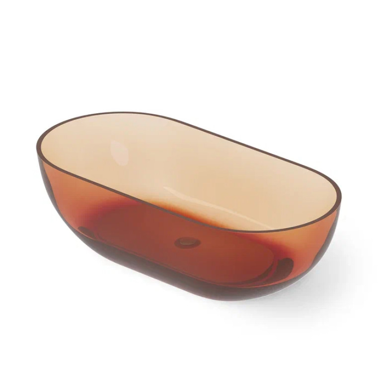 DEA DESIGN Shadow Ванна отдельностоящая 155x77xh52 см, материал: Glasstech прозрачная смола, цвет: Sunset R1
