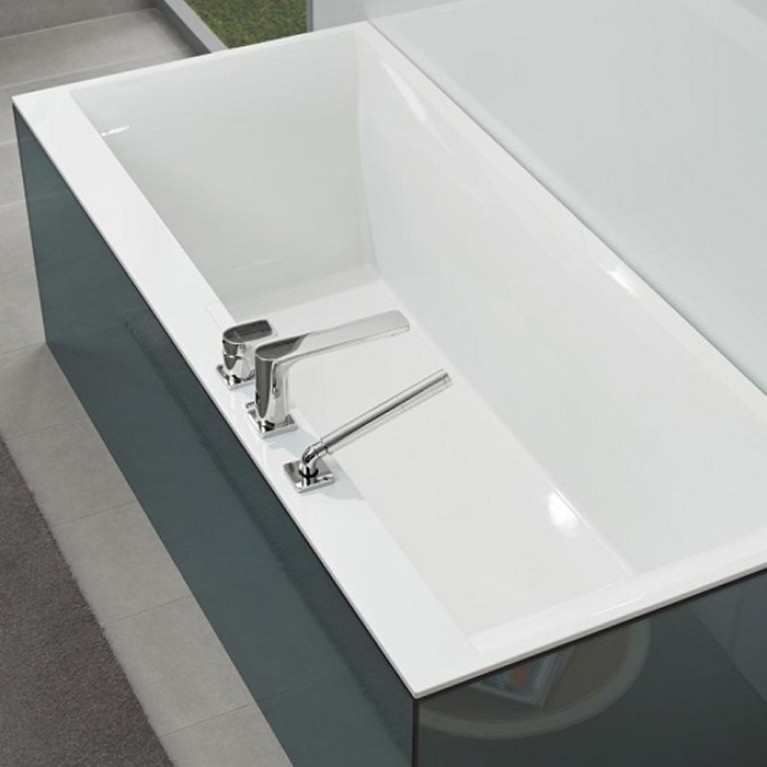 VilleroyBoch Squaro edge 12 Ванна прямоугольная 1800*800*450, к-т ножек, слив-перелив цвет  хром и белый, ванна цвет белый