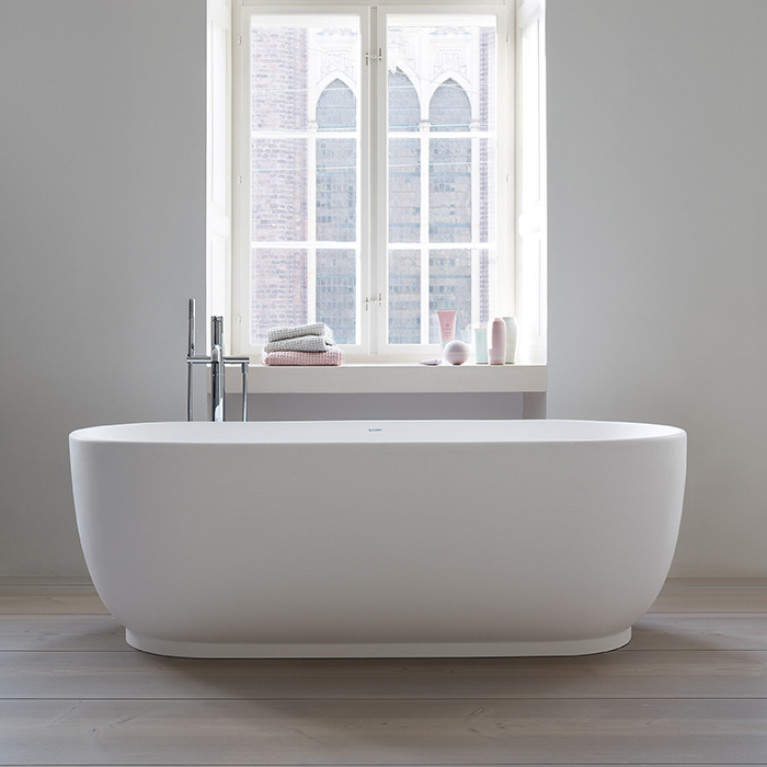Duravit Luv Ванна отдельностоящая из минерального литья1800x850мм, цвет белый, с ножками и слив-переливом DuraSolid A (СПЕЦЦЕНА)