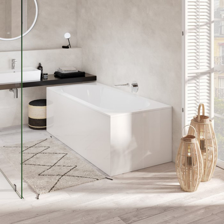 VilleroyBoch Oberon Ванна встраиваемая 1700*750*450, к-т ножек, материал: Quaryl, цвет: альпийский белый