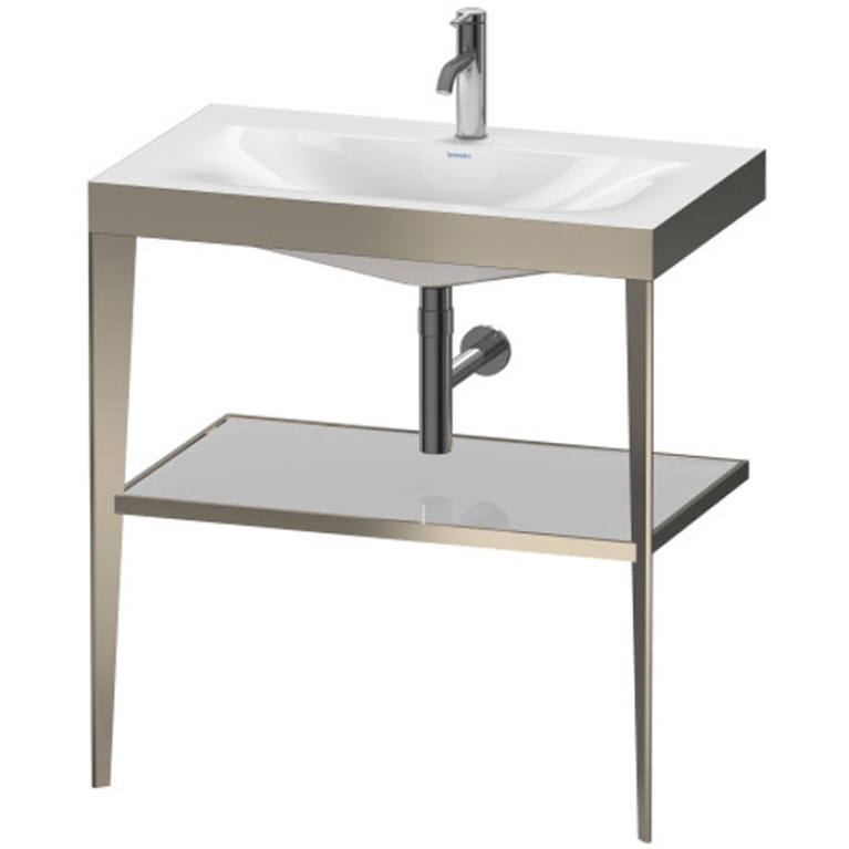 Duravit XViu Консоль напольная, 850x800x480мм с полкой, с раковиной без перелива, 1 отв., цвет: champagne matt/crome