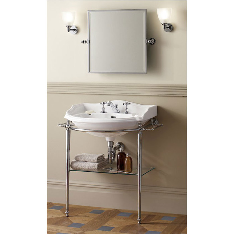 Devon Boston Консоль (81х88х50)с полотенцедержателями и стеклянной полочкой под раковину oxford, хром