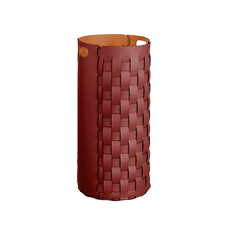 ADJ Круглая корзина для белья, D33x68 см., цвет: бордо/коньяк