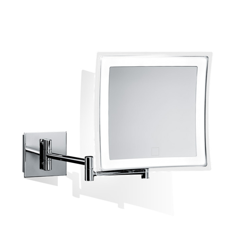 Decor Walther BS 84 TOUCH Зеркало косметическое 235x210x370мм, настен, питание от батареек, 5-кратное увелич, LED подсветка с сенсорным выкл, цв хром
