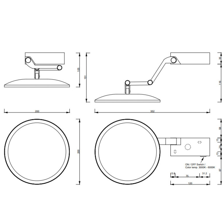 Decor Walther Club Vanity Plus Косметическое зеркало VISION  , цвет: хром