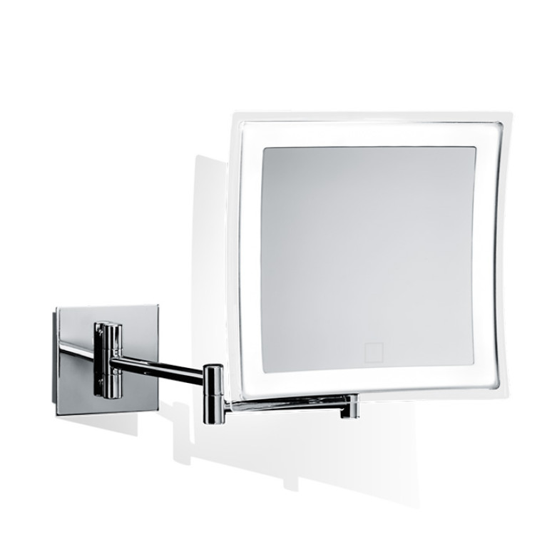 Decor Walther BS 85 TOUCH Зеркало косметическое 235x210x370мм, настенное, питание от сети, 5-кратное увеличен, LED подсветка с сенсорным выкл, цв хром