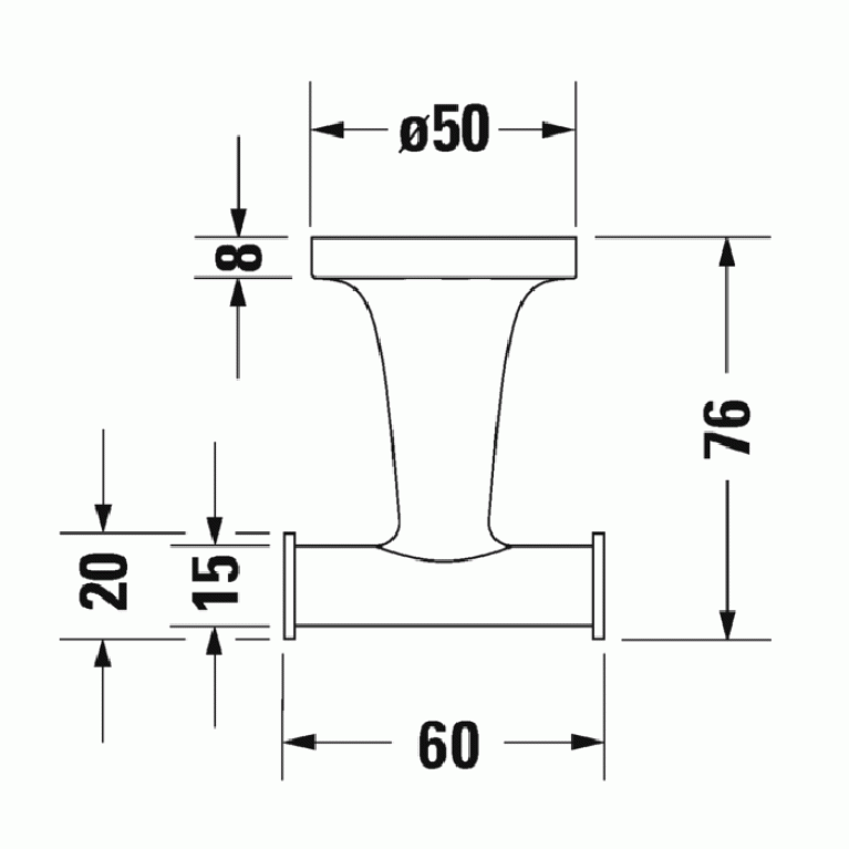 Duravit Starck T Двойной крючок настенный Цвет черный матовый