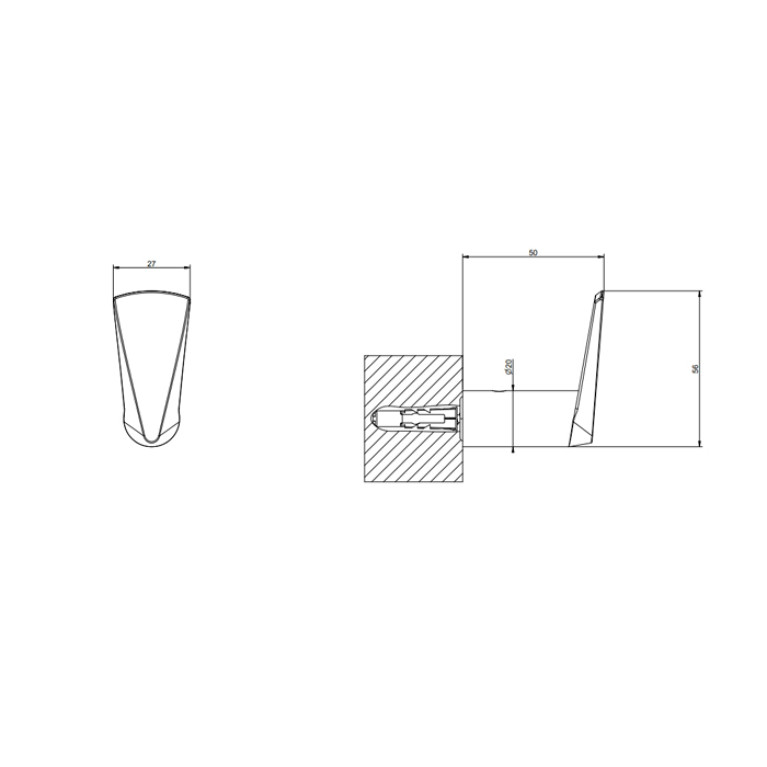 GESSI  VENTAGLIO ACCESSORIES Крючок настенный, цвет: Brass Brushed PVD