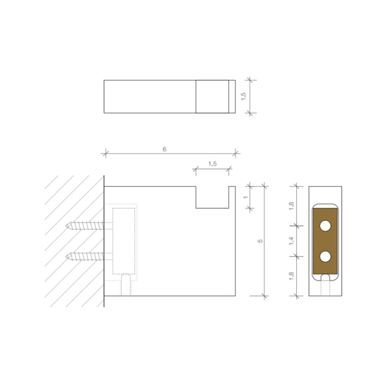 Decor Walther Brick HAK1 Крючок, цвет: хром