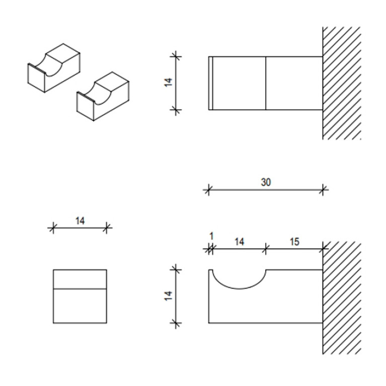 Decor Walther Corner HAK1 Набор крючков 2 шт., цвет: черный матовый