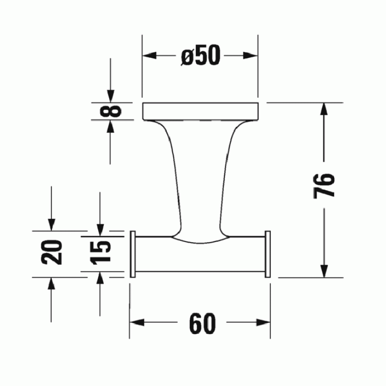 Duravit Starck T Двойной крючок настенный Цвет хром