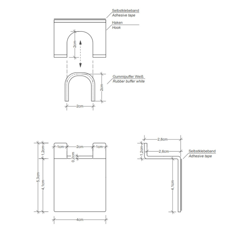 Decor Walther WH 4 Крючок самоклеящийся двойной, цвет: хром