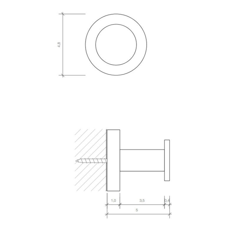 Decor Walther Basic HAK4 Крючок, цвет: черный матовый