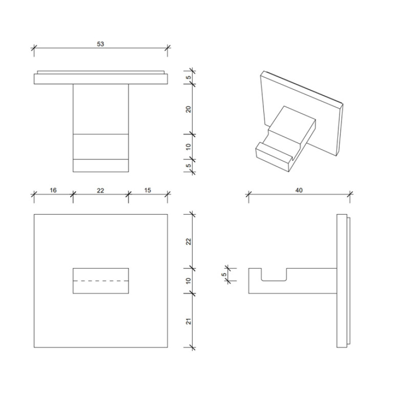 Decor Walther Brick KHAK1 Крючок самоклеящийся, цвет: хром