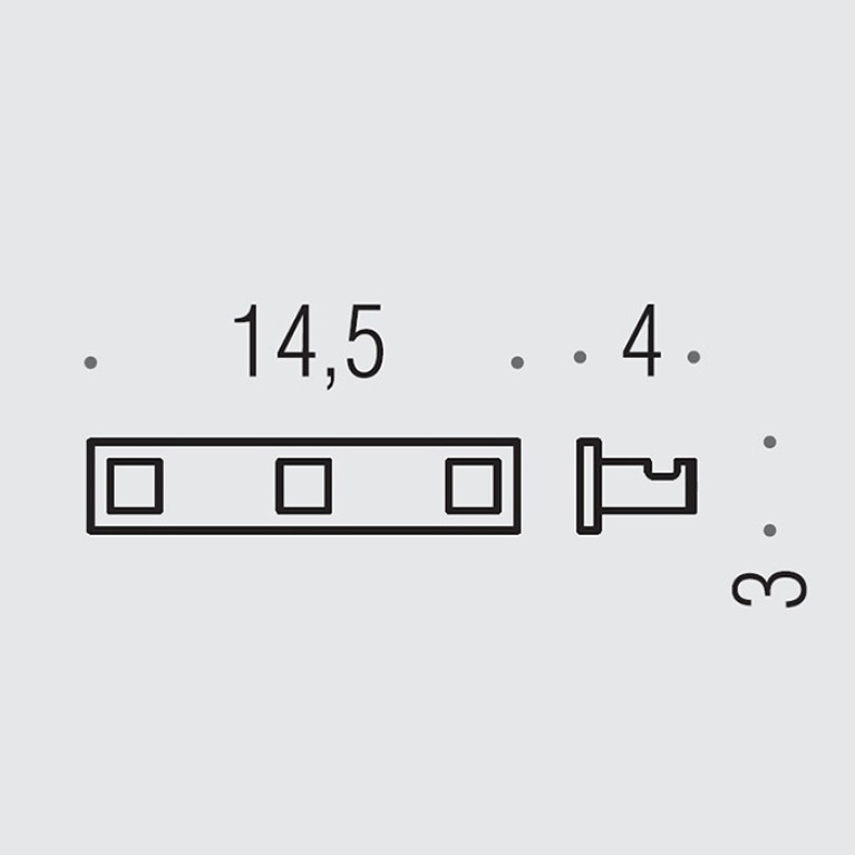 Colombo Look Крючок тройной, цвет: белый матовый