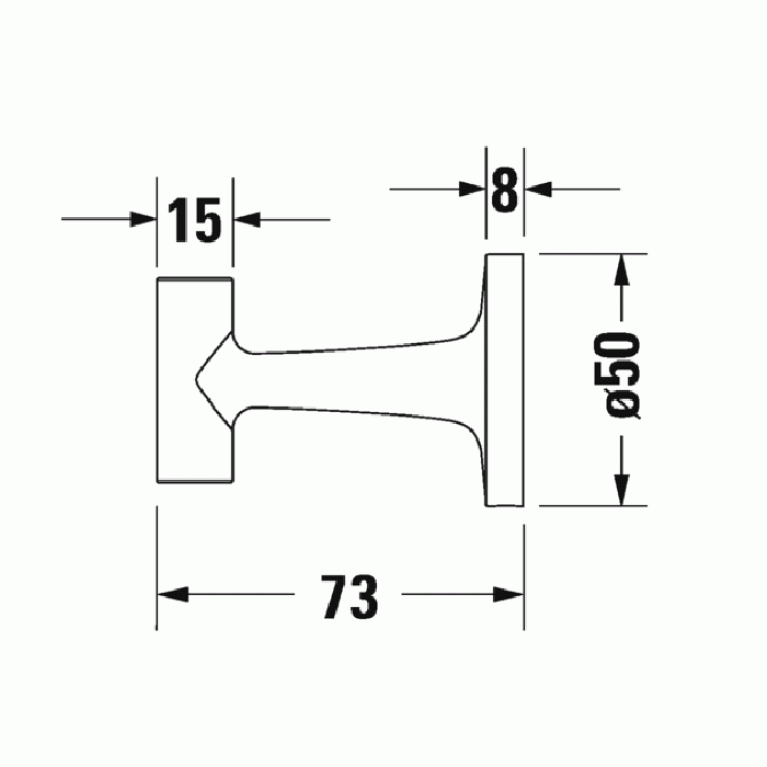 Duravit Starck T Крючок настенный, цвет: Stainless steel Brushed