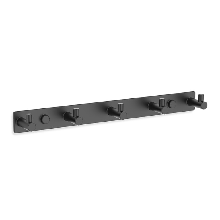 Decor Walther Basic HAK5 Панель с 5 крючками 30x4см, цвет: черный матовый