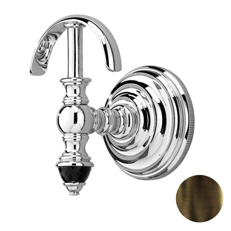 Devon Black Diamond Крючок вешалка, декоративные элементы черного цвета ,цвет крючка бронза