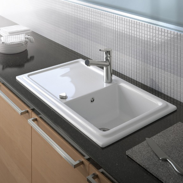 Duravit Cassia Кухонная мойка Cassia 50 860x510 с сифоном, белая (Спец.цена из наличия)