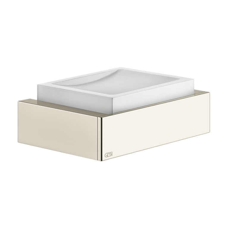 GESSI  INVERSO ACCESSORIES Мыльница настенная белая, цвет: Warm Bronze Br PVD