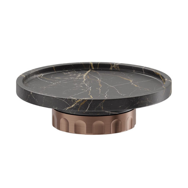 Newform Ionika supreme accessori Настольная мыльница  BLACK MARBLE, цвет: PVD brushed copper bronze