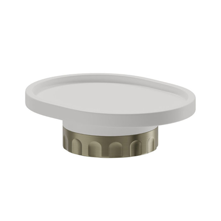 Newform Ionika accessori Настольная мыльница  WHITE RESIN, цвет: PVD brushed pale gold