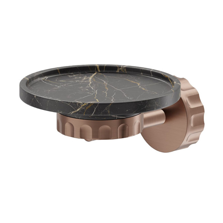 Newform Ionika supreme accessori Мыльница подвесная  BLACK MARBLE, цвет: PVD brushed copper bronze