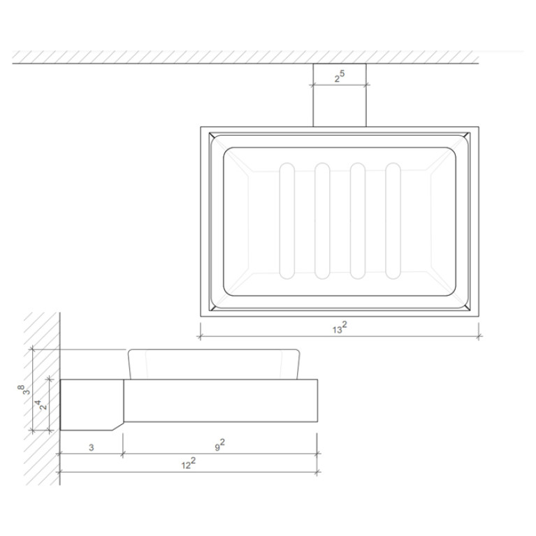 Decor Walther Corner WSS Мыльница подвесная, стекло сатинированное, цвет: золото