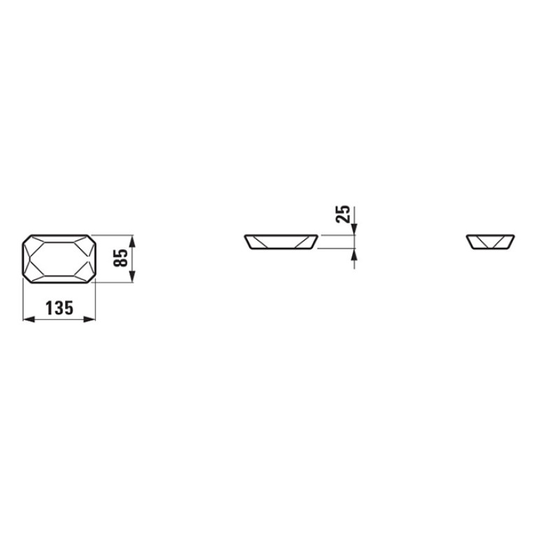 Laufen  Home collection  Керамическая мыльница 130х85х25 мм TRIO DISH, цвет белый