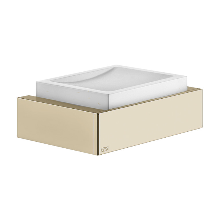 GESSI  INVERSO ACCESSORIES Мыльница настенная белая, цвет: Brass Brushed PVD
