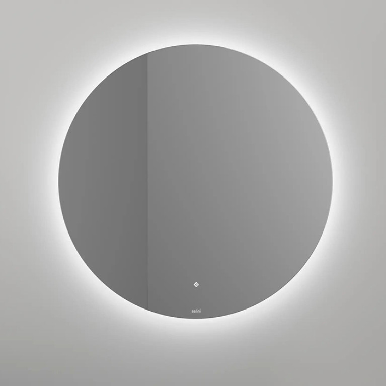 SALINI Зеркало для ванны круглое OMBRA с LED подсветкой D 900 х 25 mm, влагостойкое AGC Сrystalvision, сенс выкл, крепления,обогрев, антизапот