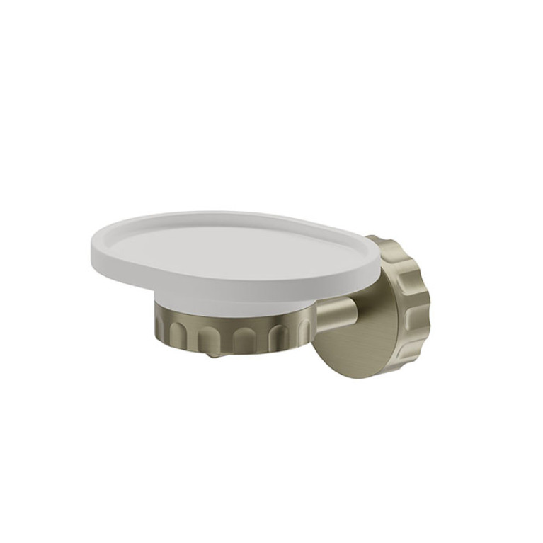 Newform Ionika accessori Мыльница подвесная  WHITE RESIN, цвет: PVD brushed pale gold