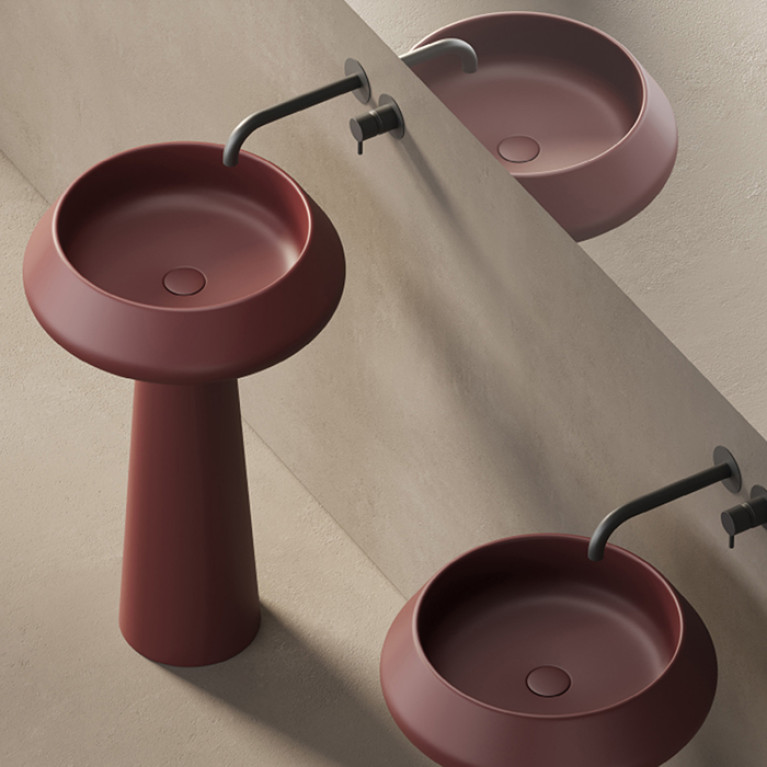 DEA DESIGN Pedestal Basin Раковина напольная d545хh900 мм, цвет red wine