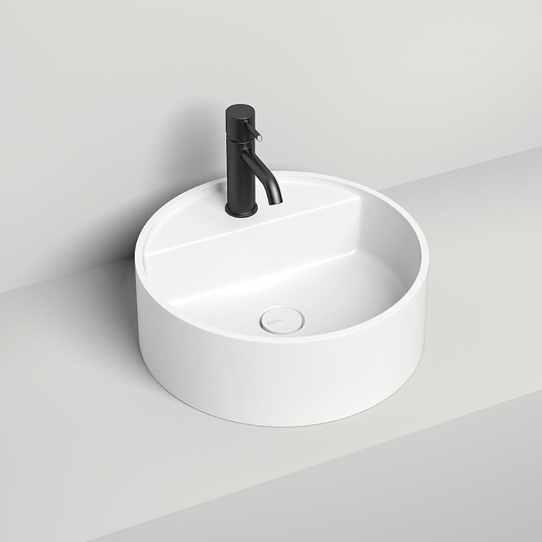 Salini ARMONIA TOP 02 Раковина на столешницу 450х450х116мм, с 1 отв.под смеситель, без донного клапана D502, мат-л: S-Sense, глянцевый, белый.