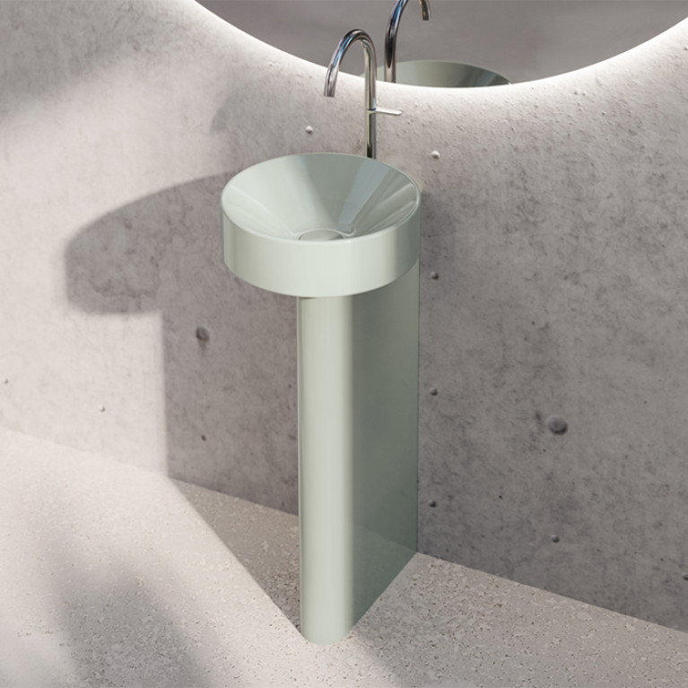 BETTE Suno Pedestal Раковина напольная  с отверстием под смеситель,  34х43,7хH86.3см,  цвет  Salvia, BetteGlasur&reg; Plus
