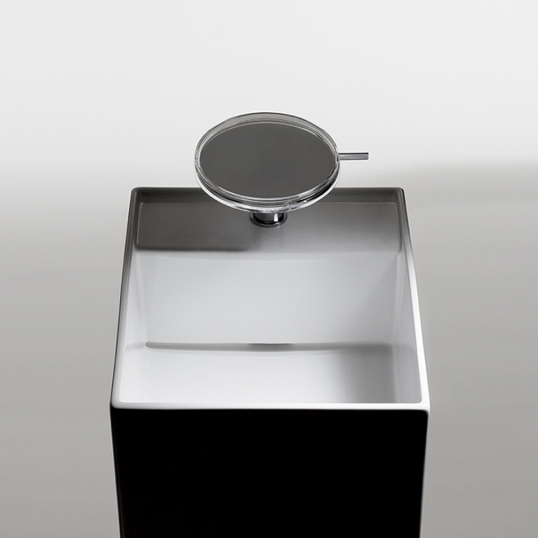 Laufen Kartell Свободност раковина 375х435х900мм без перелива, с 1 отв. под смеситель, цвет: черный глянцевый