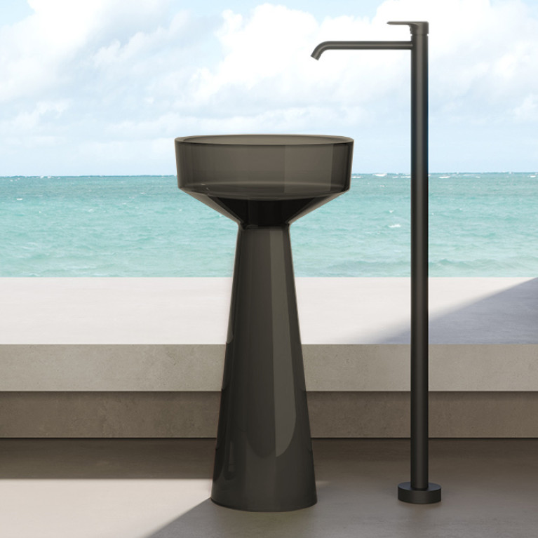 DEA DESIGN Pedestal Basin Раковина напольная d425хh850 мм, цвет smoky black
