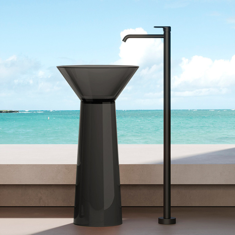 DEA DESIGN Pedestal Basin Раковина напольная d480хh900 мм, цвет smoky black