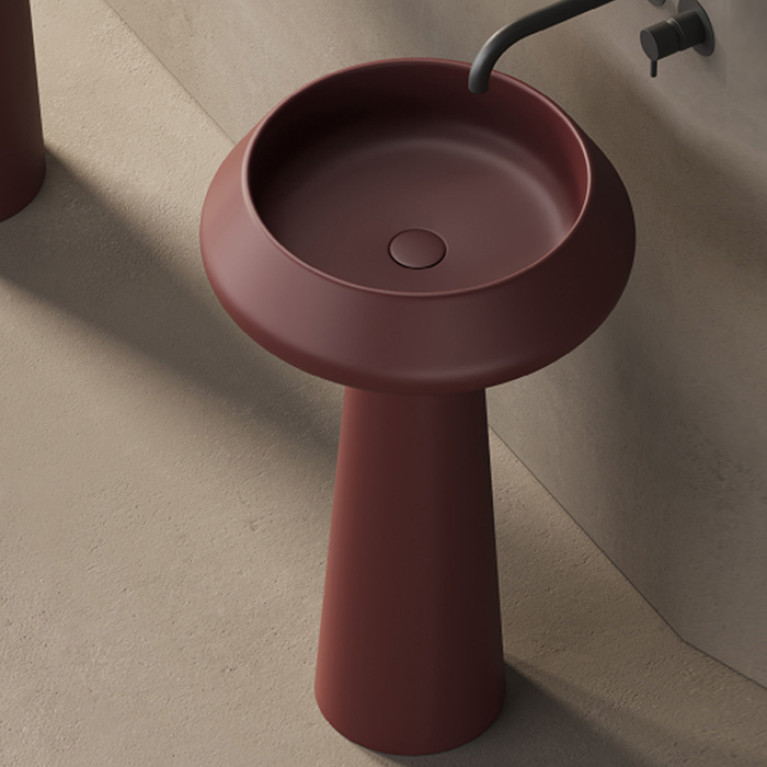DEA DESIGN Pedestal Basin Раковина напольная d545хh900 мм, цвет red wine