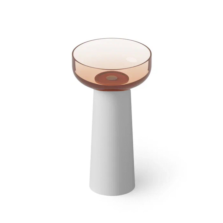 DEA DESIGN Washbasins Раковина напольная 48x48xh88 см, материал: Glasstech прозрачная смола, цвет: чаша brown copper/пьедестал белый
