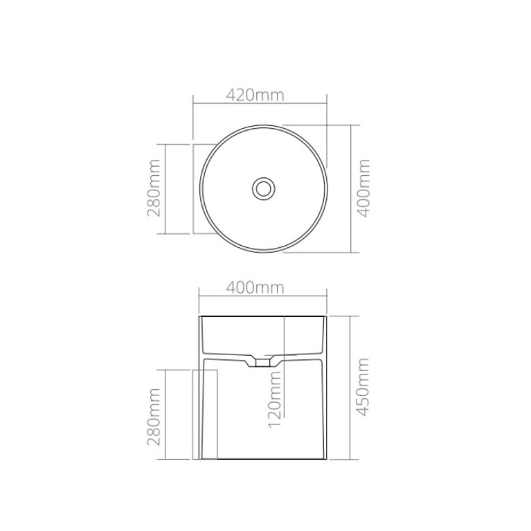 DEA DESIGN Washbasins Раковина подвесная 40x42xh45 см, материал: Solid Surface искуственный камень, цвет: Black №16