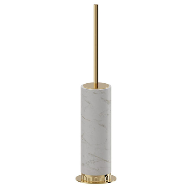 Newform Ionika allure accessori Напольный ерш  WHITE MARBLE, цвет: PVD glossy gold
