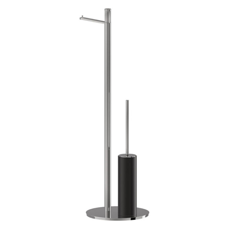 Newform Ionika accessori Напольная стойка с держателем т/б и ершиком , цвет: black resin chrome