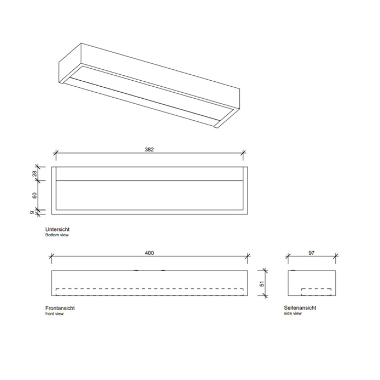 Decor Walther Box 40 N LED Светильник настенный 40x10x5см, светодиодный, 1x LED 16W, цвет: розовое золото